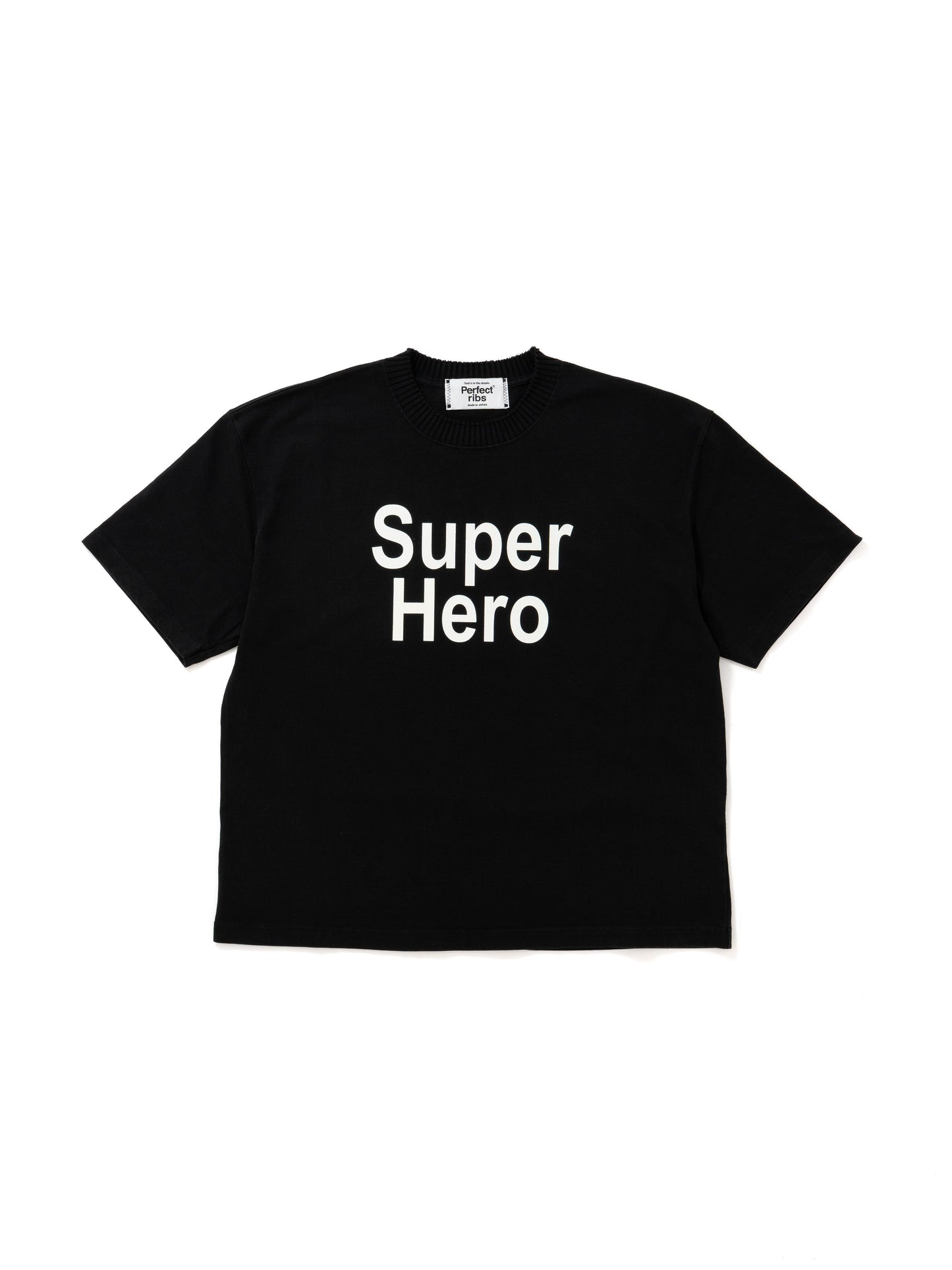 【Perfect ribs®︎×A LOVE MOVEMENT】SuperHero Short Sleeve T Shirts / Black(ショートスリーブ ティーシャツ/ブラック)
