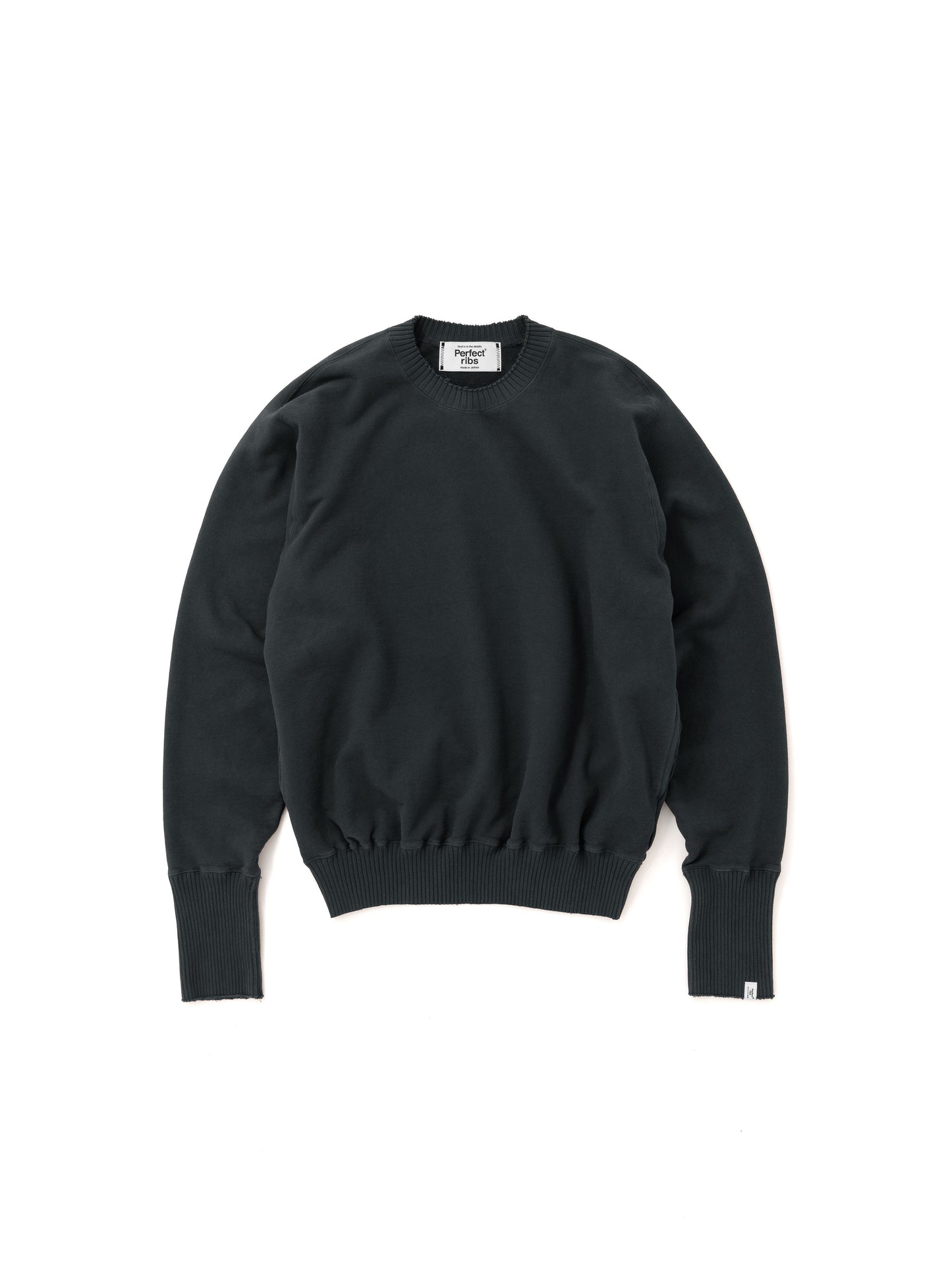 Basic Strange Sleeve Crew Neck Sweat Shirts / Black(ベーシックストロングスリーブ クルーネックスウェットシャツ/ブラック)
