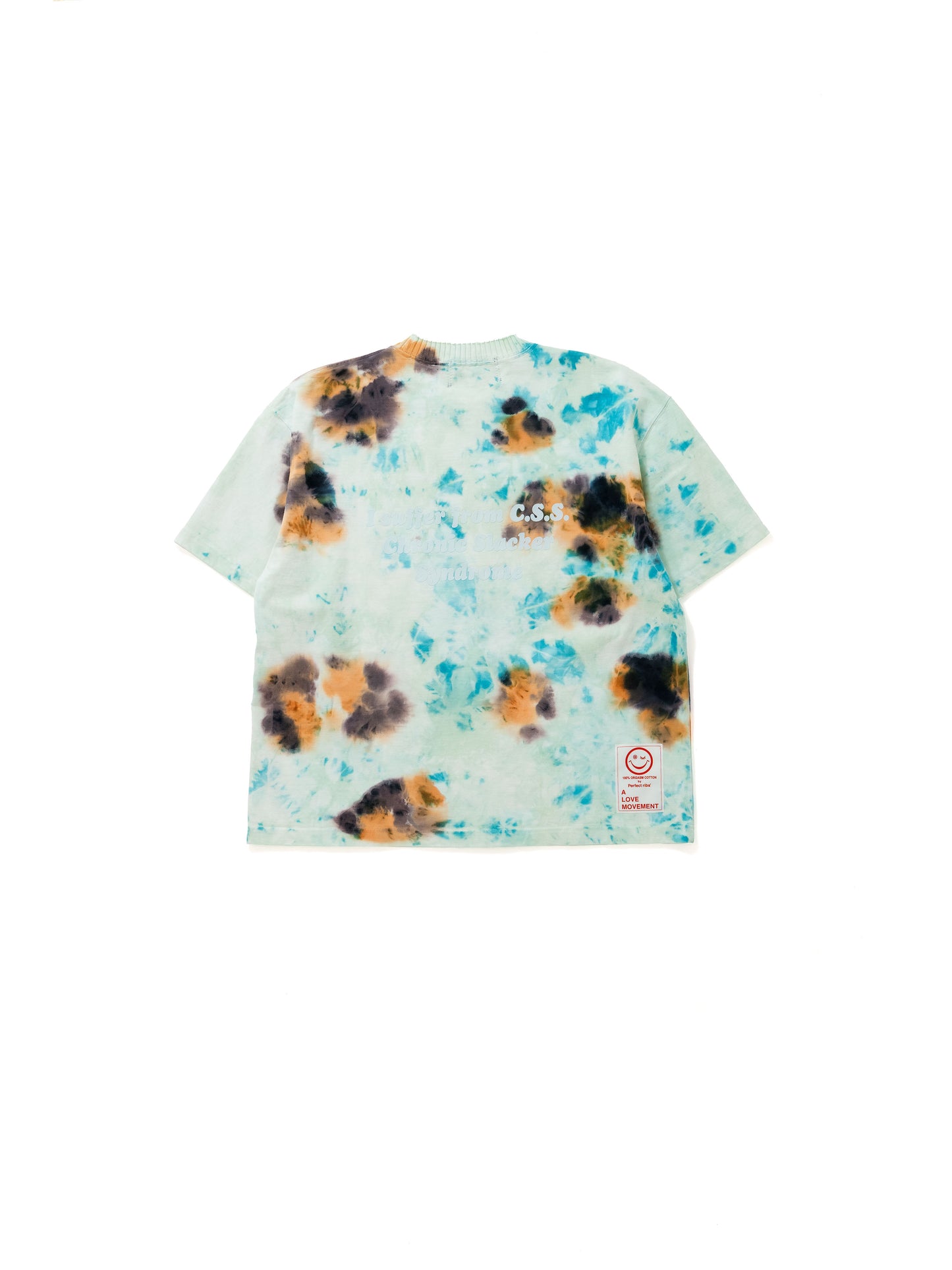 【Perfect ribs®︎×A LOVE MOVEMENT】No,No / Basic Short Sleeve T Shirts (Tie dye) / Blue(ベーシックショートスリーブティーシャツ/ブルー)