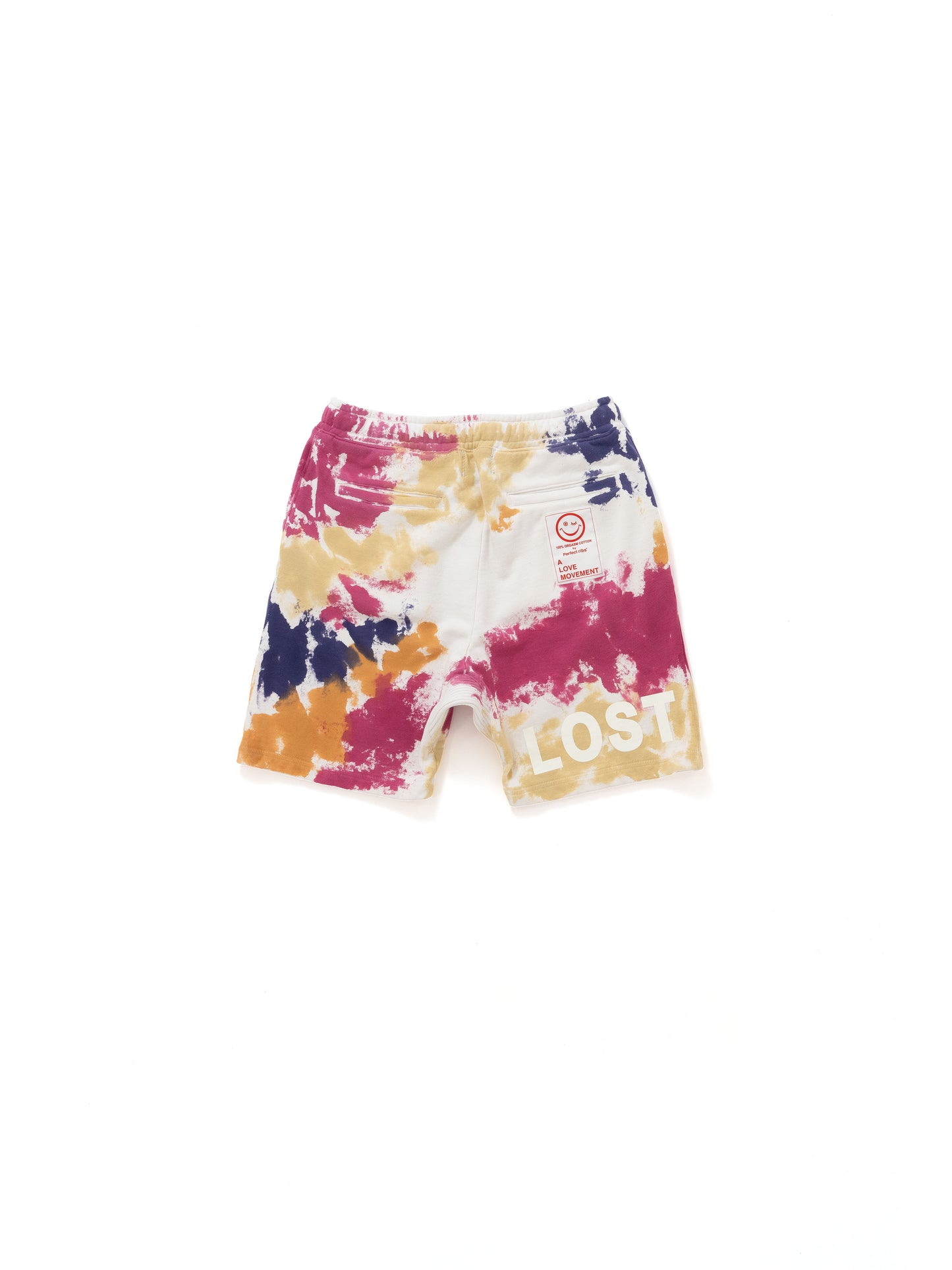 【Perfect ribs®︎×A LOVE MOVEMENT】"LOST ANGELS" Basic Sweat Short Pants (Tie dye) / Multi(ベーシックスウェットショートパンツ/マルチ)