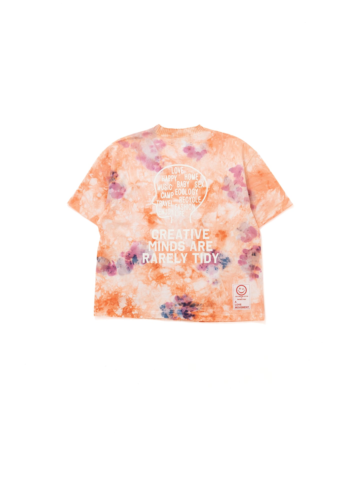 【Perfect ribs®︎×A LOVE MOVEMENT】YOU ARE HEROINE / Basic Short Sleeve T Shirts (Tie dye) / Orange(ベーシックショートスリーブティーシャツ/オレンジ)