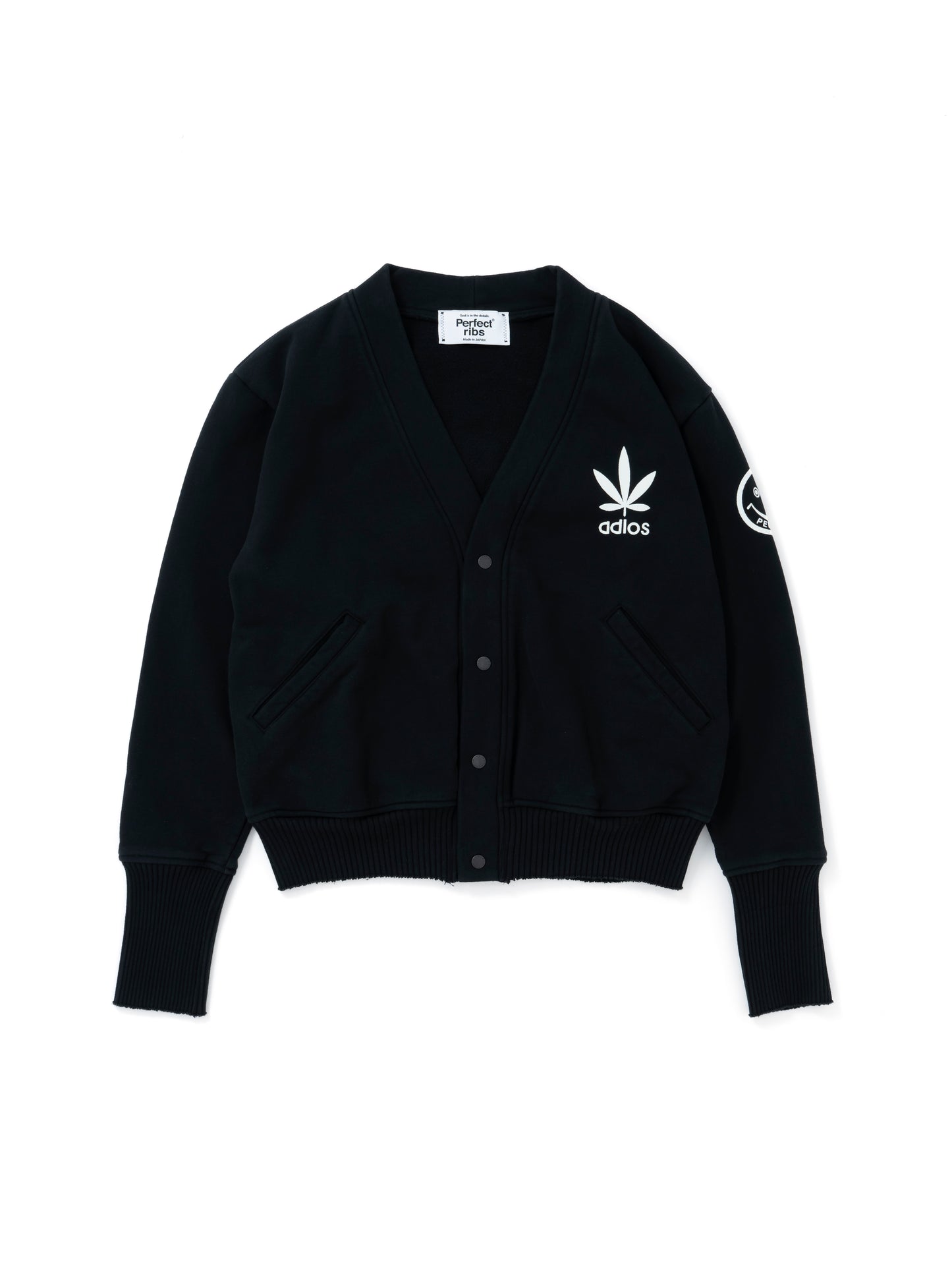 【Perfect ribs®︎×A LOVE MOVEMENT】"HAPPY EXPLORE" Basic Sweat Cardigan / Black(ベーシック スウェットカーディガン/ブラック)