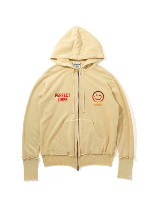 【Perfect ribs®︎ ×A LOVE MOVEMENT×LEADER】Zip Hoodie / Vintage Yellow(ジップフーディ/ビンテージイエロー)