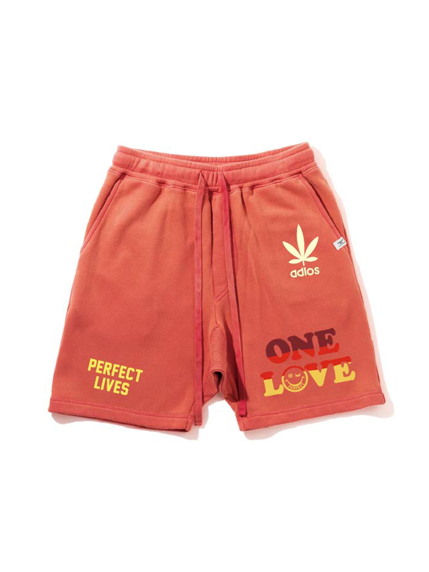 【Perfect ribs®︎ ×A LOVE MOVEMENT×LEADER】Sweat Short Pants / Coral Red(スウェットショートパンツ/コーラルレッド)