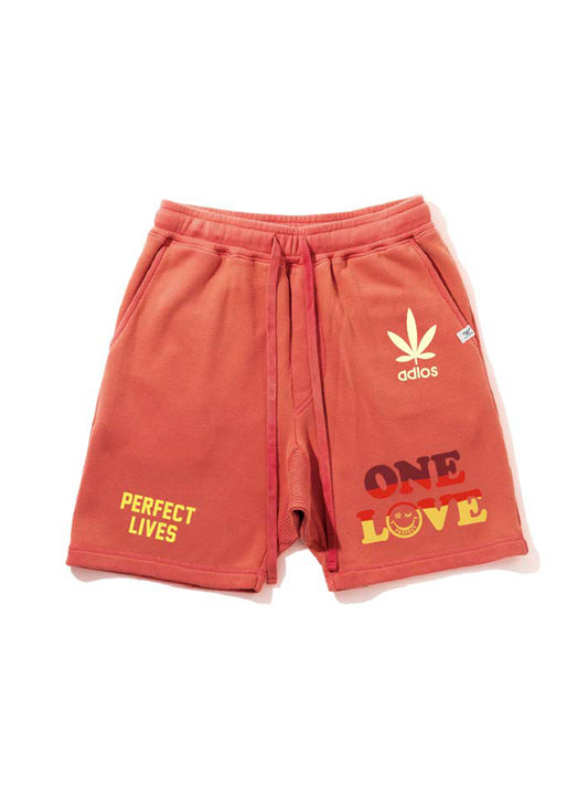【Perfect ribs®︎ ×A LOVE MOVEMENT×LEADER】Sweat Short Pants / Coral Red(スウェットショートパンツ/コーラルレッド)