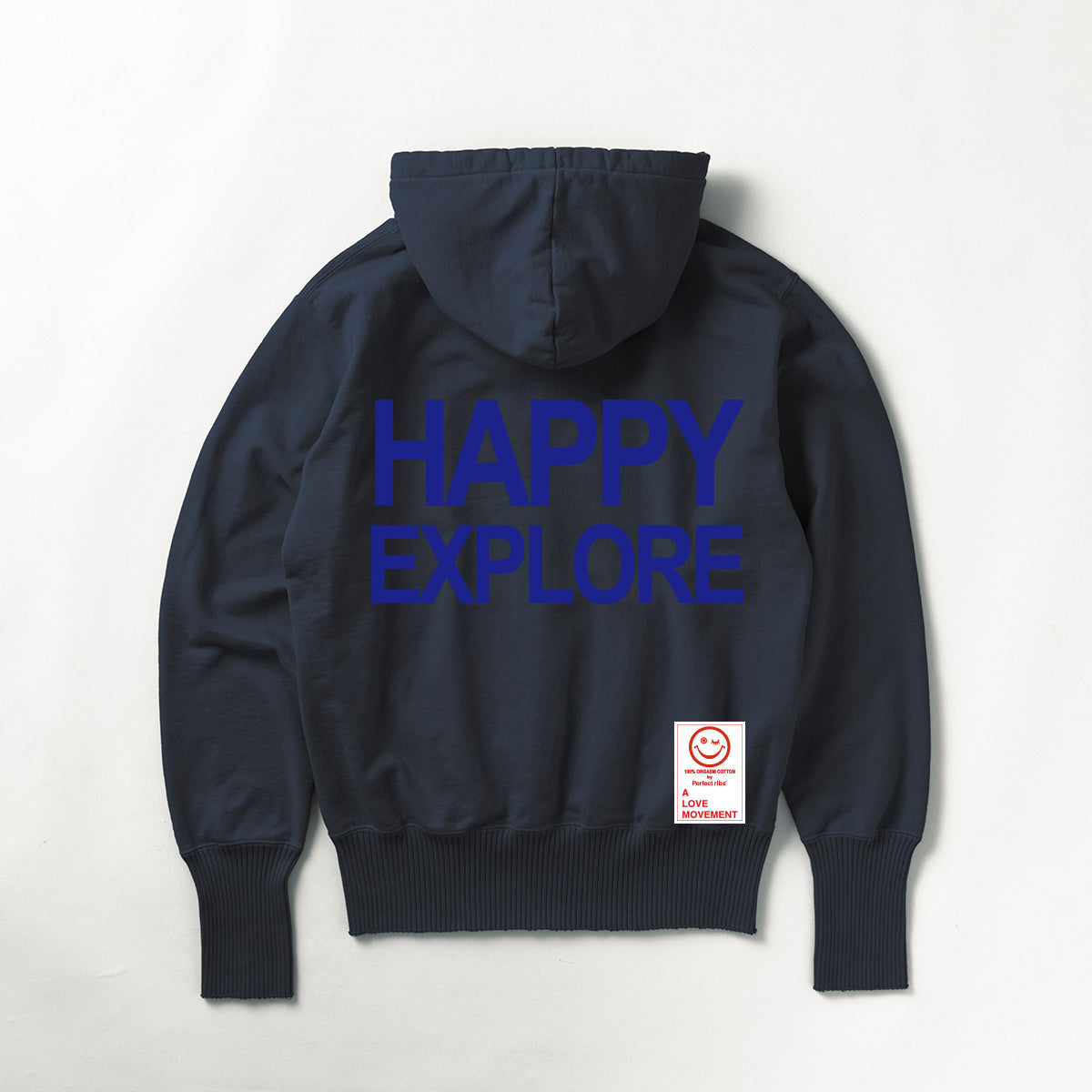 Exclusive Color【Perfect ribs×A LOVE MOVEMENT】"ADIOS,HAPPY EXPLORE" Basic Hoodie / Vintage Black(ベーシック フーディー/ヴィンテージブラック)