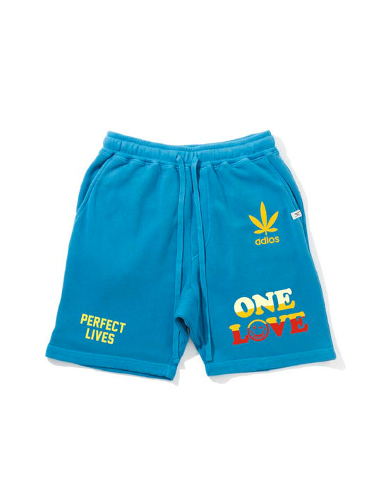 【Perfect ribs®︎ ×A LOVE MOVEMENT×LEADER】Sweat Short Pants / Surf Blue(スウェットショートパンツ/サーフブルー)