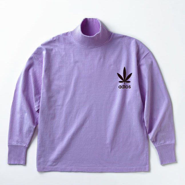 【Perfect ribs×A LOVE MOVEMENT】"LOVE THIEF" High Neck Long Sleeve T Shirt / Lavender×Marron (ハイネック ロングスリーブ ティーシャツ/ラベンダー×マルーン)