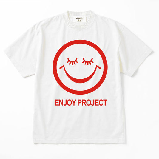 【Perfect ribs×A LOVE MOVEMENT】"JUST FOR YOU" Basic Short Sleeve T Shirt / White×Red (ベーシック ショートスリーブ ティーシャツ/ホワイト×レッド)