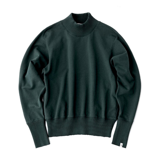 Strange Sleeve Turtle Neck Sweat Shirts / Charcoal Green(ストレンジスリーブ タートルネック スウェット/チャコールグリーン)