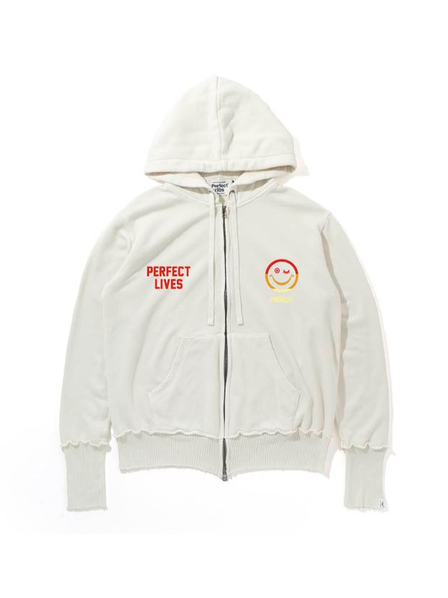 【Perfect ribs®︎ ×A LOVE MOVEMENT×LEADER】Zip Hoodie / Off White(ジップフーディ/オフホワイト)