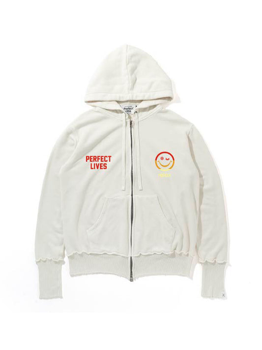 【Perfect ribs®︎ ×A LOVE MOVEMENT×LEADER】Zip Hoodie / Off White(ジップフーディ/オフホワイト)