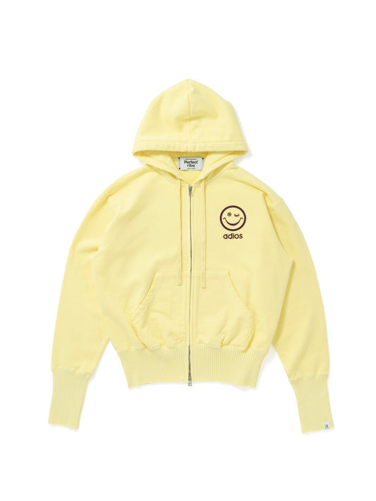 【Perfect ribs×A LOVE MOVEMENT】"PEACE & LOVE" Basic Zip Hoodie / Lemon(ベーシック ジップ フーディー/レモン)