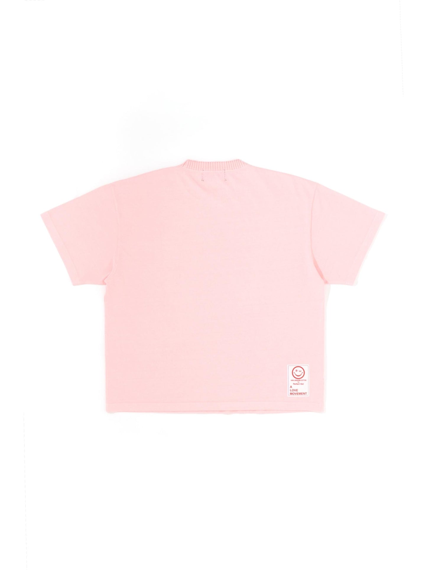 【Perfect ribs®︎×A LOVE MOVEMENT】"ART LOVE MUSIC"Basic Short Sleeve T Shirts / Pink (ベーシック ショートスリーブ ティーシャツ/ピンク)