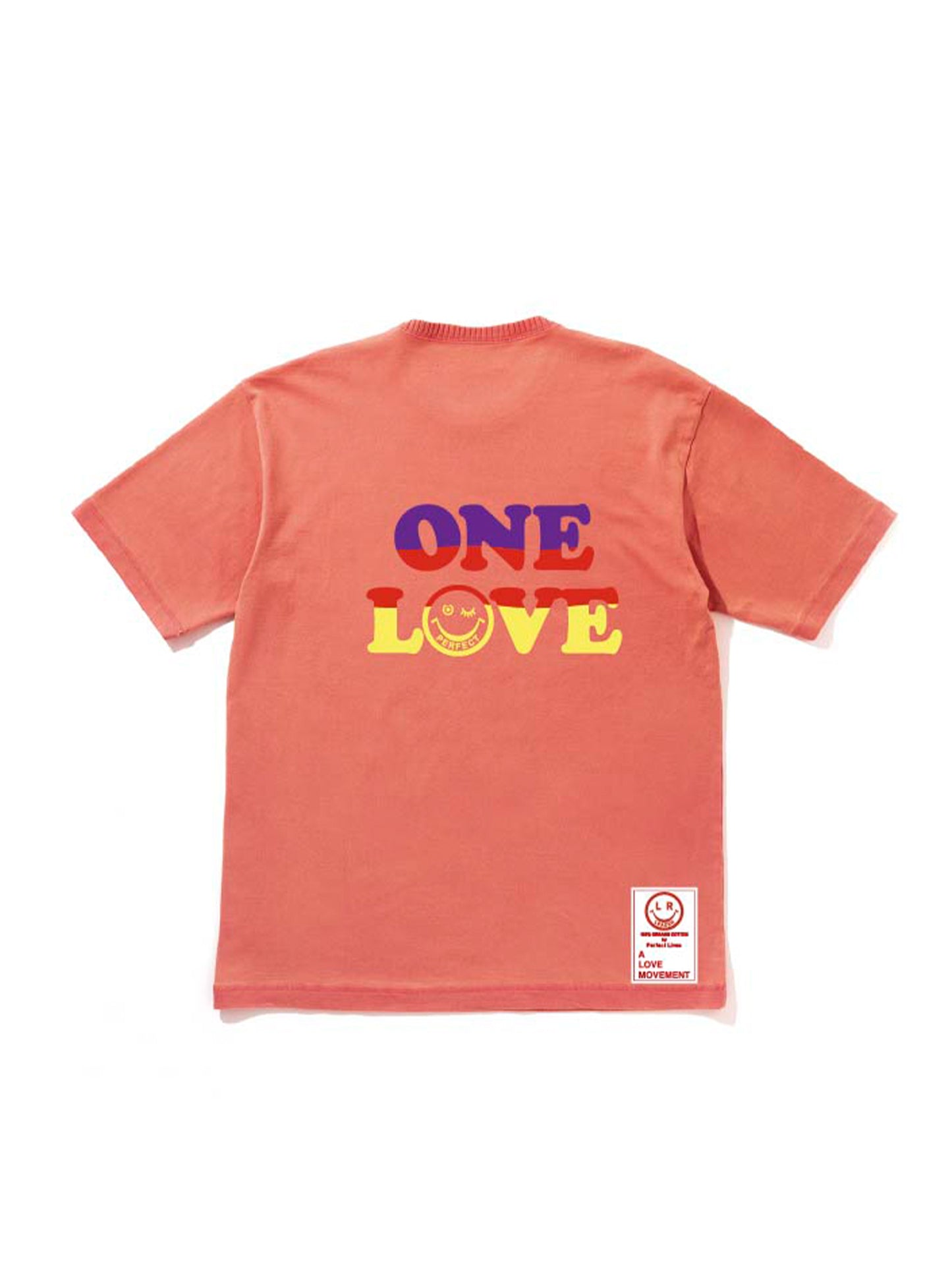 【Perfect ribs®︎ ×A LOVE MOVEMENT×LEADER】Short Sleeve T-Shirts / Coral Red(ショートスリーブ ティーシャツ/コーラルレッド)
