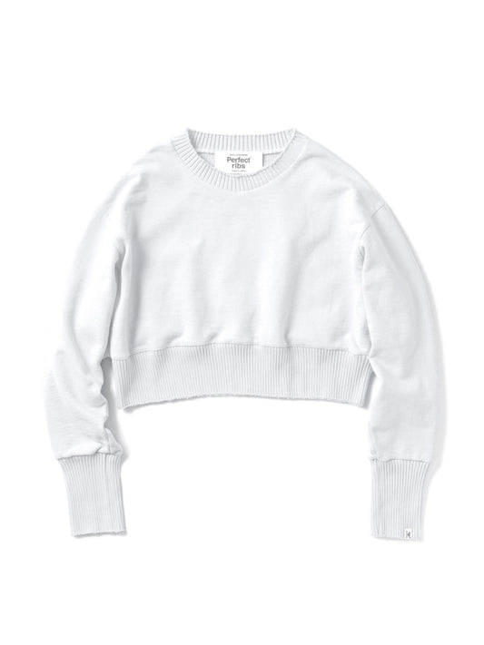 Strange Sleeve Cropped Sweat Shirts / Cloud White(ストレンジスリーブ クロップド スウェット/クラウドホワイト)