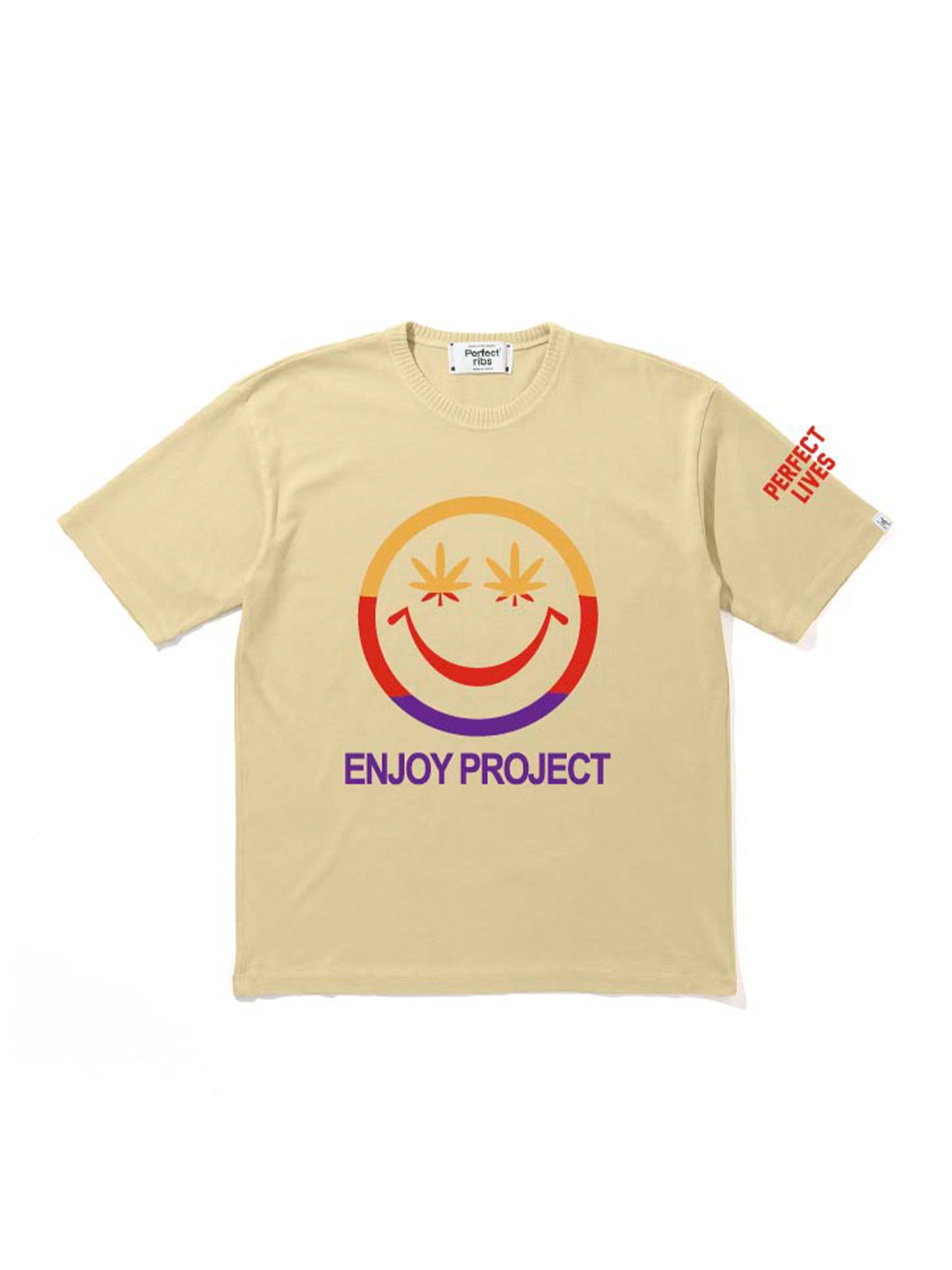 【Perfect ribs®︎ ×A LOVE MOVEMENT×LEADER】Short Sleeve T-Shirts / Vintage Yellow(ショートスリーブ ティーシャツ/ビンテージイエロー)