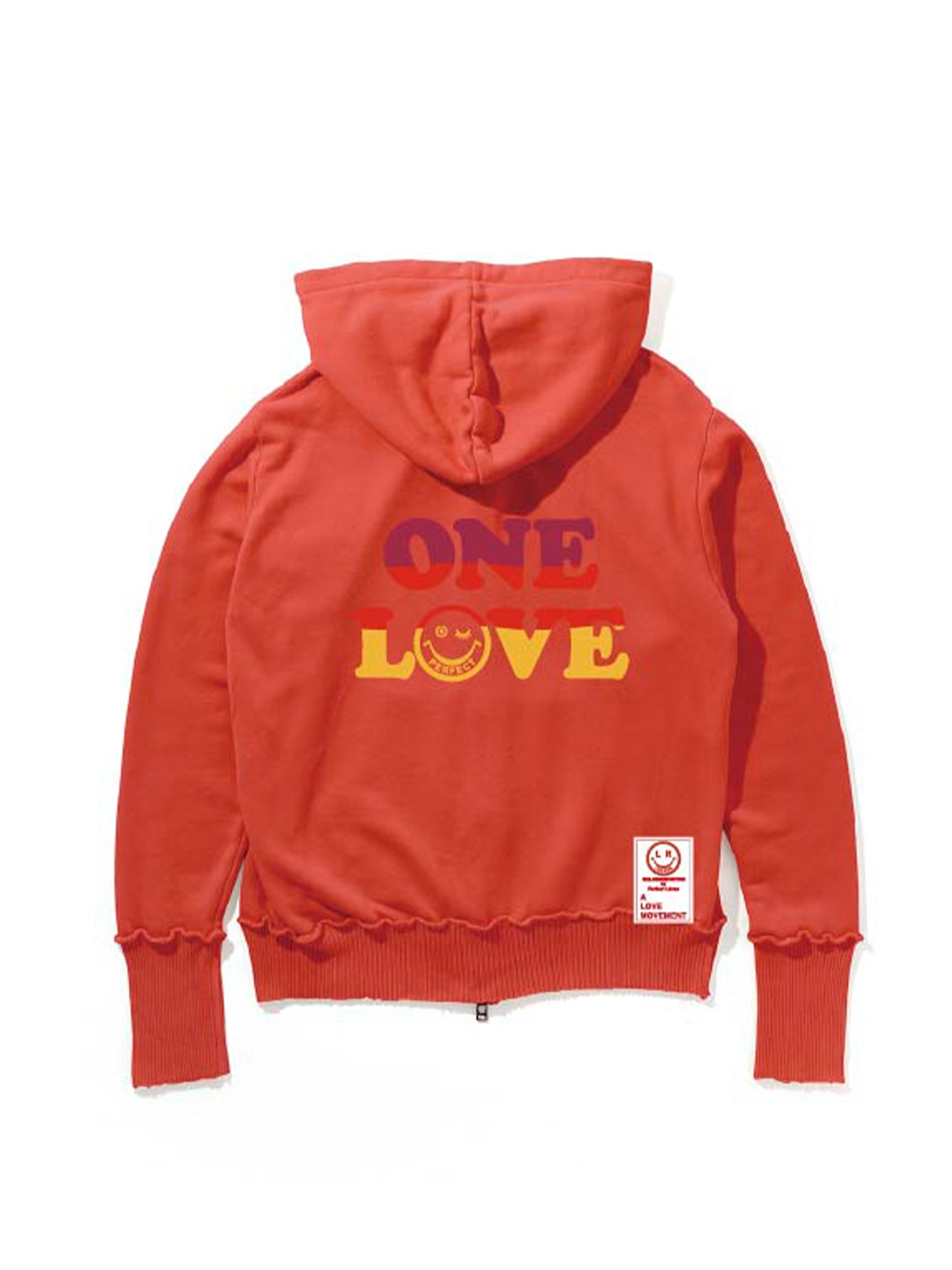 【Perfect ribs®︎ ×A LOVE MOVEMENT×LEADER】Zip Hoodie / Coral Red(ジップフーディ/コーラルレッド)