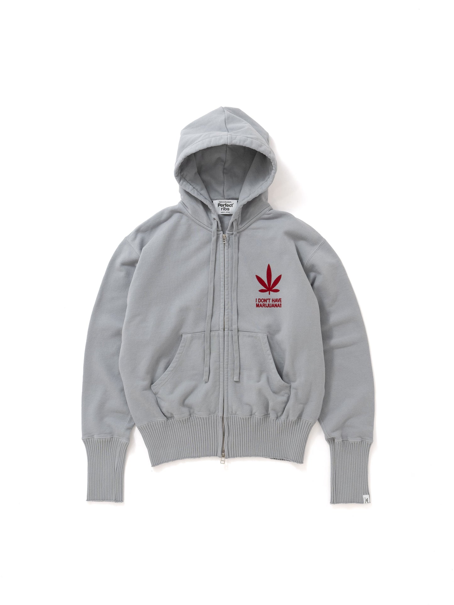 【Perfect ribs®︎×A LOVE MOVEMENT】KEEP CALM Basic Zip Hoodie / Grey(ベーシック ジップフーディー/グレー)