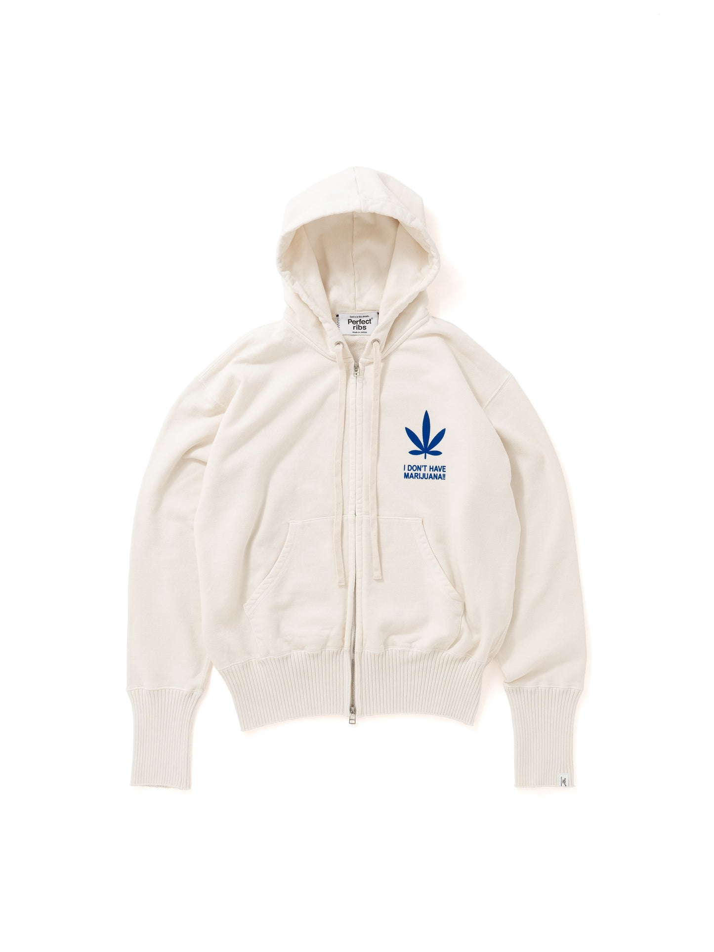 【Perfect ribs®︎×A LOVE MOVEMENT】KEEP CALM Basic Zip Hoodie / White(ベーシック ジップフーディー/ホワイト)