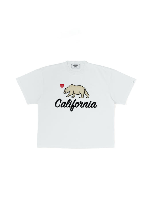 【Perfect ribs®︎×A LOVE MOVEMENT】"California Dreaming"Basic Short Sleeve T Shirts / Cloud White (ベーシック ショートスリーブ ティーシャツ/クラウドホワイト)