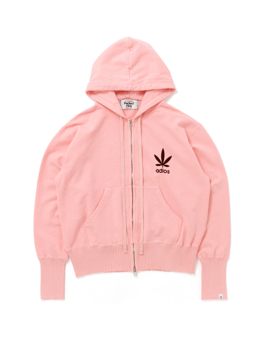 【Perfect ribs×A LOVE MOVEMENT】"RELAX TAKE IT EASY" Basic Zip Hoodie / Pink(ベーシック ジップ フーディー/ピンク)