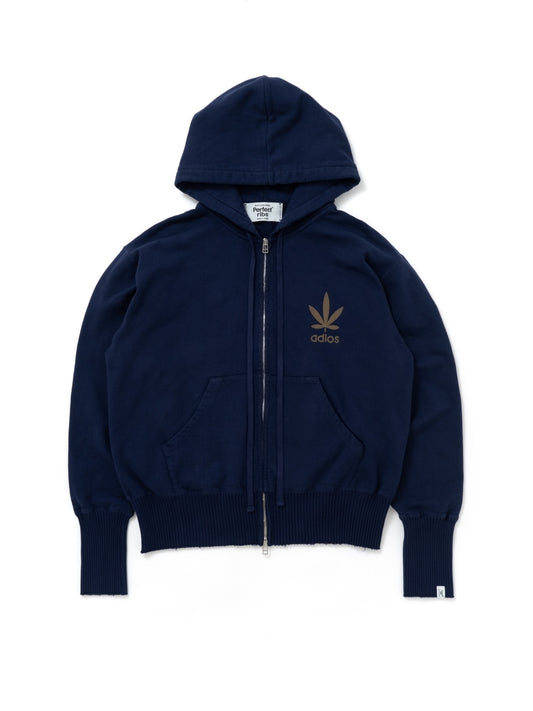 【Perfect ribs×A LOVE MOVEMENT】"RELAX TAKE IT EASY" Basic Zip Hoodie / Navy Purple(ベーシック ジップ フーディー/ネイビーパープル)