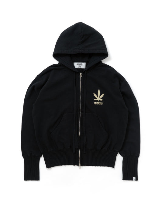 【Perfect ribs×A LOVE MOVEMENT】"RELAX TAKE IT EASY" Basic Zip Hoodie / Black(ベーシック ジップ フーディー/ブラック)
