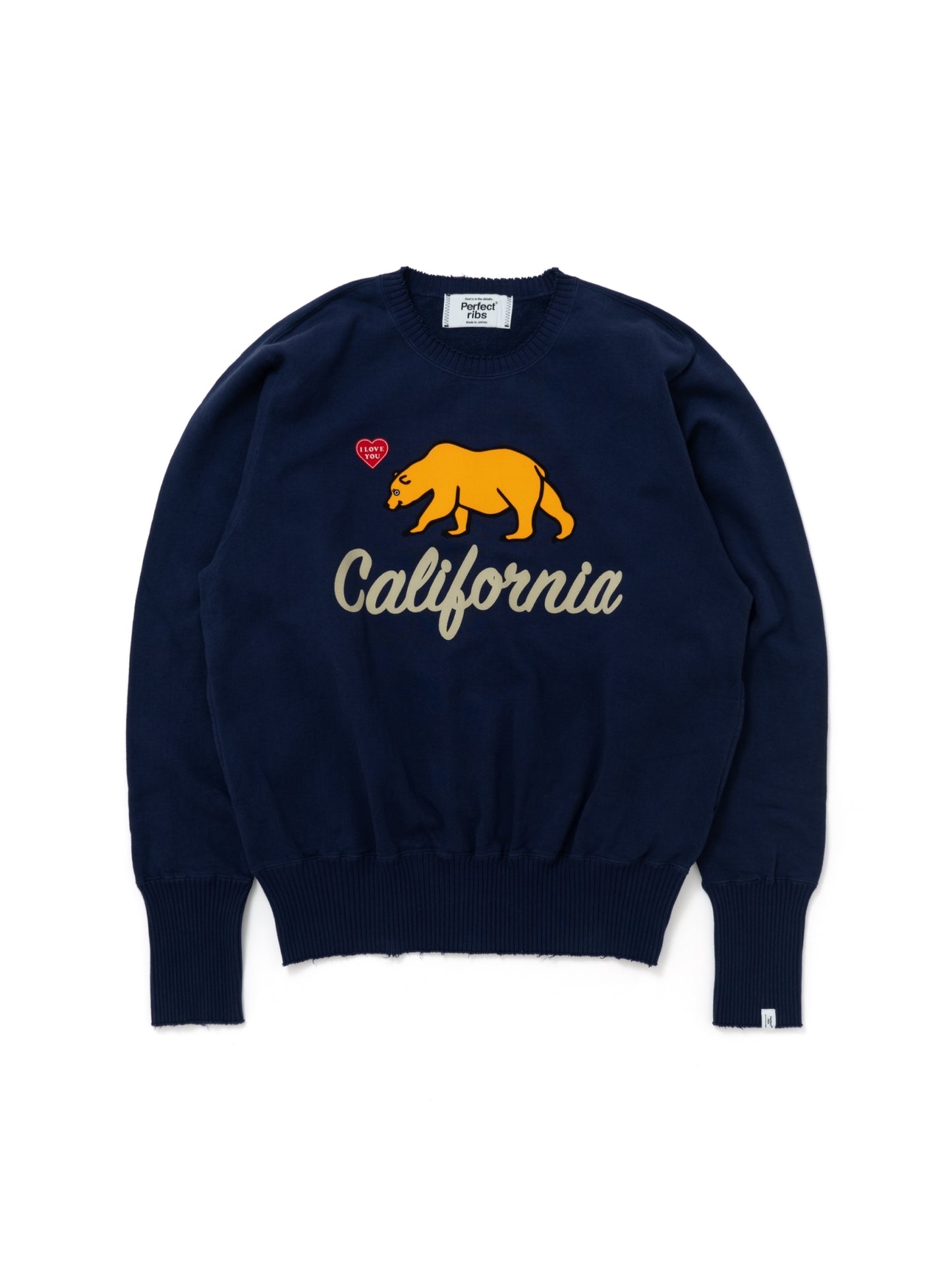 【Perfect ribs®︎×A LOVE MOVEMENT】"California Dreaming" Strange Sleeve Crew Neck Sweat Shirts / Navy Purple(ストレンジスリーブ クルーネック スウェット/ネイビーパープル)