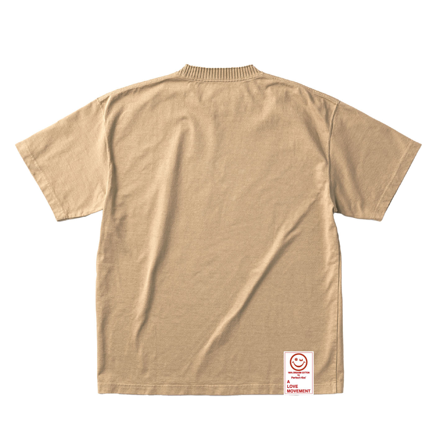 【Perfect ribs®︎×A LOVE MOVEMENT】"California Dreaming"Basic Short Sleeve T Shirts / Light Brown (ベーシック ショートスリーブ ティーシャツ/ライトブラウン)