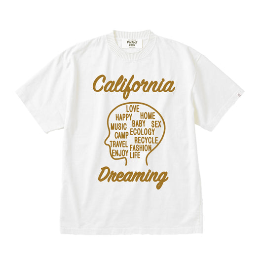 【Perfect ribs®︎×A LOVE MOVEMENT】"California Dreaming"Basic Short Sleeve T Shirts / White (ベーシック ショートスリーブ ティーシャツ/ホワイト)