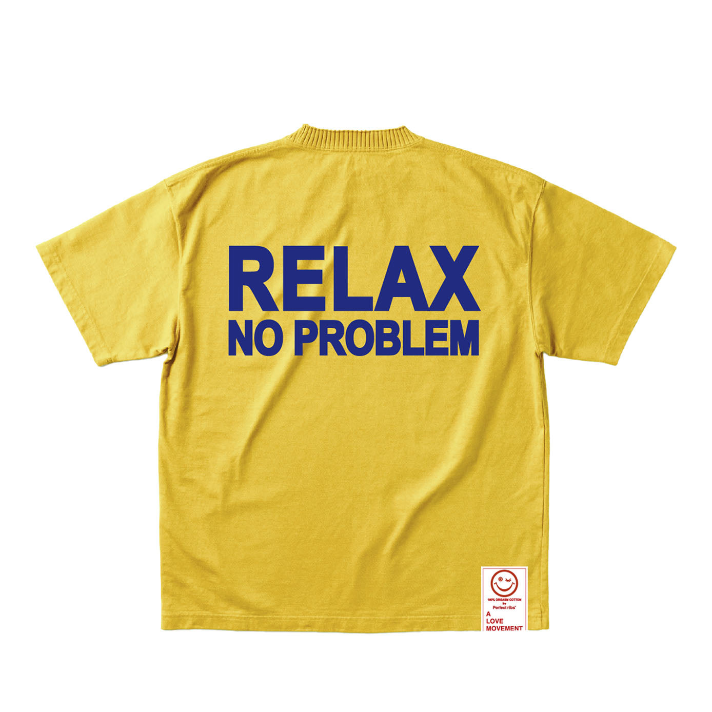 【Perfect ribs®︎×A LOVE MOVEMENT】"RELAX NO PROBLEM"Basic Short Sleeve T Shirts /Vintage Yellow (ベーシック ショートスリーブ ティーシャツ/ヴィンテージイエロー)