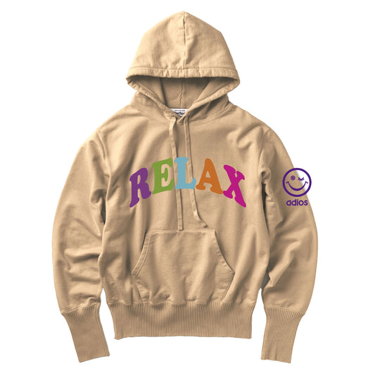 【Perfect ribs®︎×A LOVE MOVEMENT】"RELAX & TAKE IT EASY"Basic Hoodie / Light Brown(ベーシック フーディー/ライトブラウン)