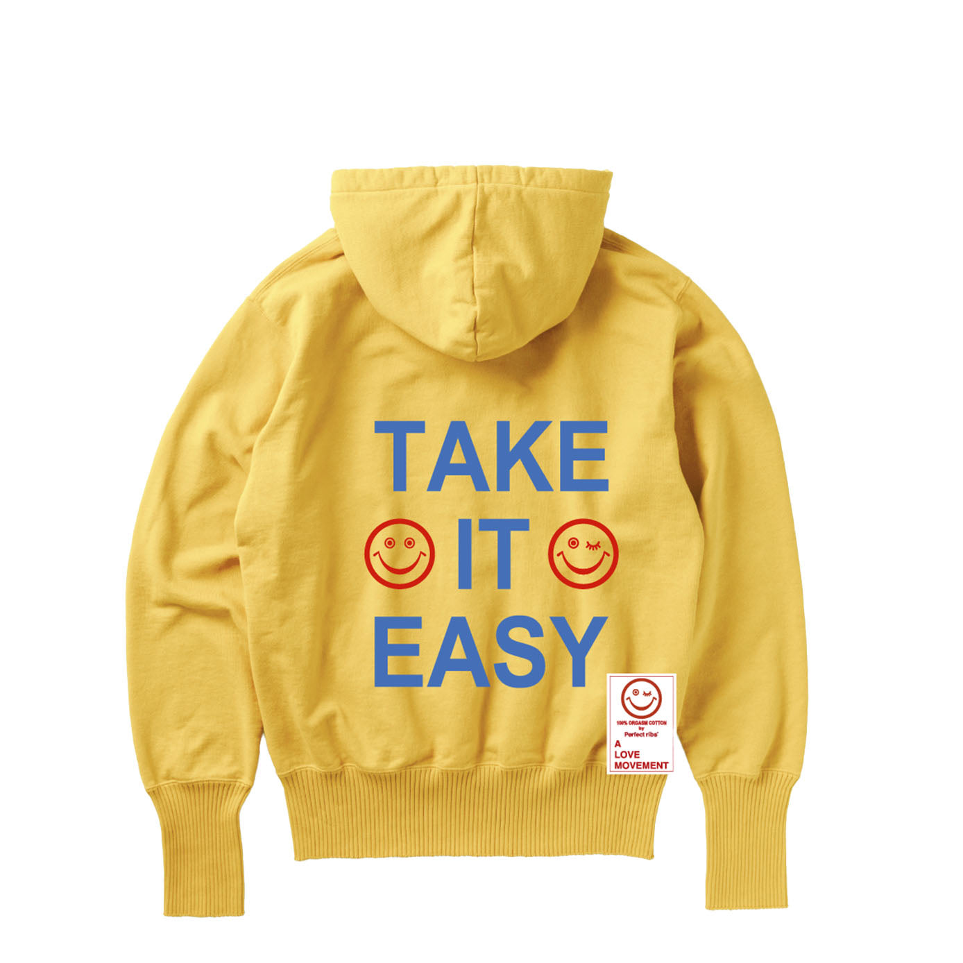 【Perfect ribs®︎×A LOVE MOVEMENT】"RELAX & TAKE IT EASY"Basic Hoodie / Vintage Yellow(ベーシック フーディー/ヴィンテージイエロー)