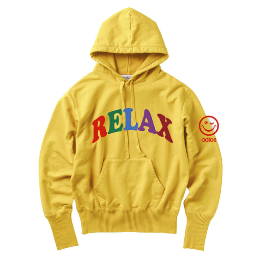 【Perfect ribs®︎×A LOVE MOVEMENT】"RELAX & TAKE IT EASY"Basic Hoodie / Vintage Yellow(ベーシック フーディー/ヴィンテージイエロー)