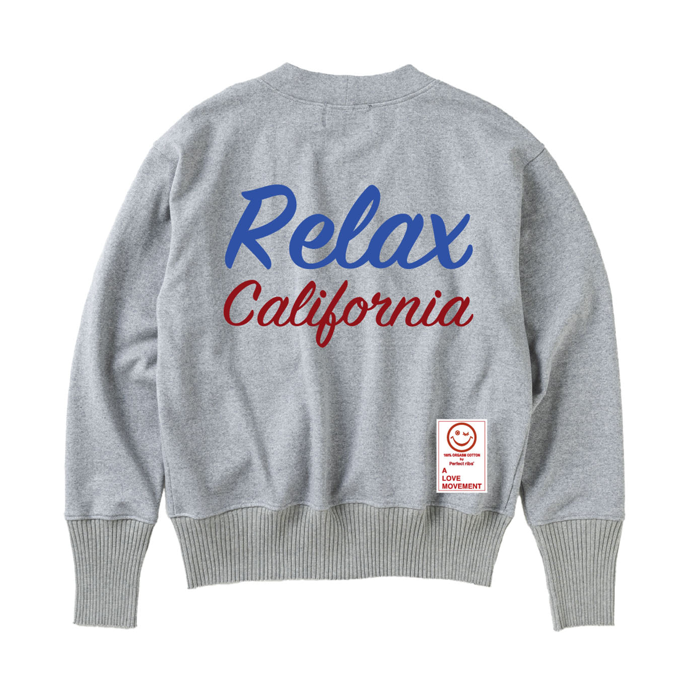 【Perfect ribs®︎×A LOVE MOVEMENT】"Relax California" Basic Sweat Cardigan /Top Gray(ベーシック スウェットカーディガン/トップグレー)