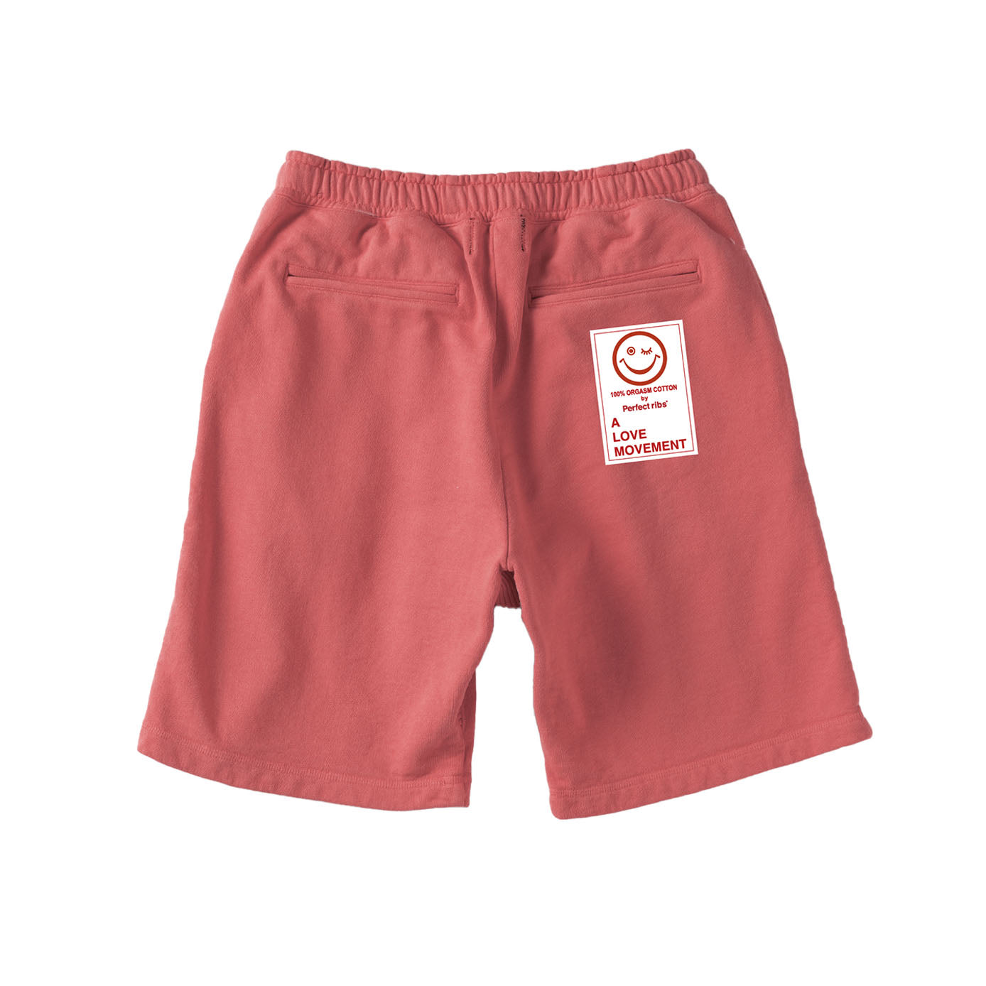 【Perfect ribs®︎×A LOVE MOVEMENT】"adios & RELAX" Sweat Short Pants / Vintage Red(スウェットショートパンツ/ヴィンテージレッド)