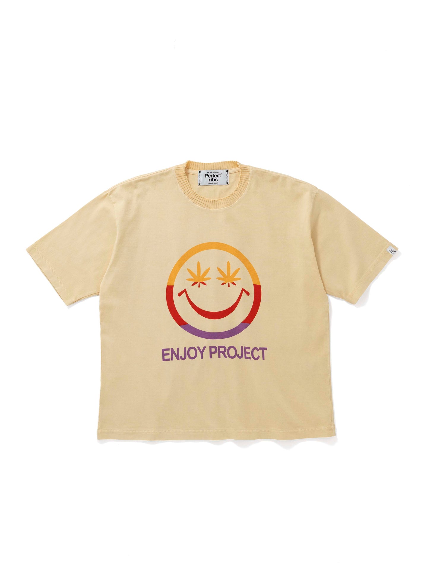 【Perfect ribs®︎×A LOVE MOVEMENT】"ONE LOVE"Short Sleeve T Shirts / Vintege Yellow(ショートスリーブ ティーシャツ/ビンテージイエロー)