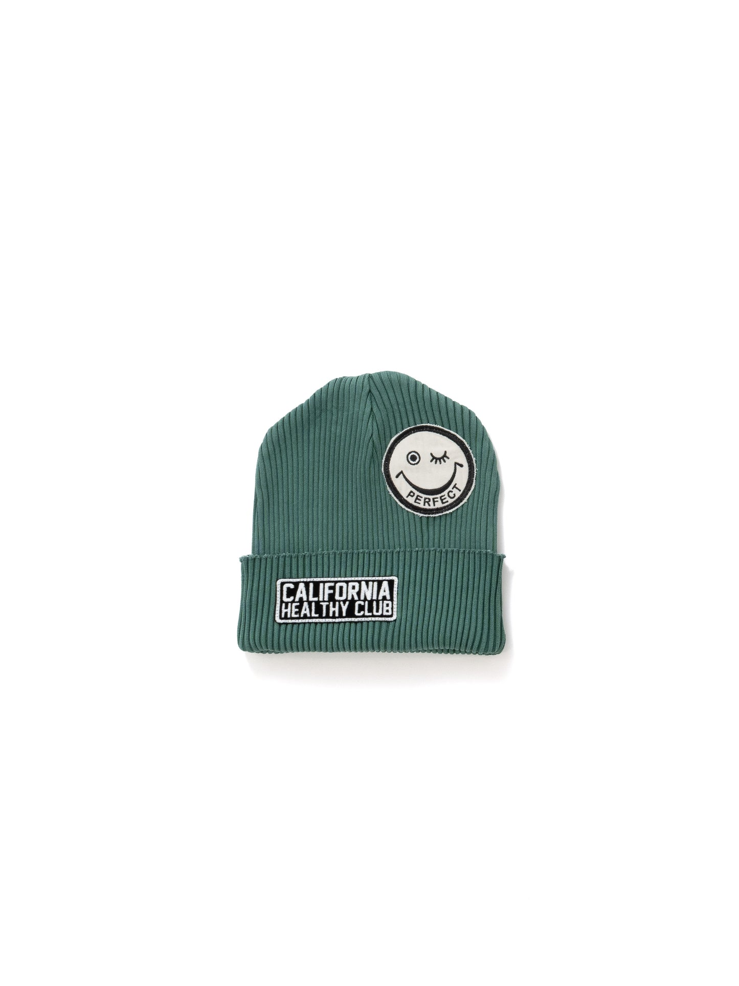【Perfect ribs®︎×A LOVE MOVEMENT】PATCH Rib Beanie Cap / Fade Green(パッチ ビーニー キャップ/フェードグリーン)