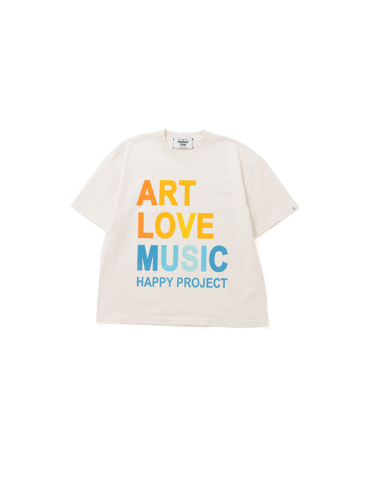 【Perfect ribs®︎×A LOVE MOVEMENT】ART LOVE MUSIC / Short Sleeve T Shirts / Ivory(ショートスリーブティーシャツ/アイボリー)