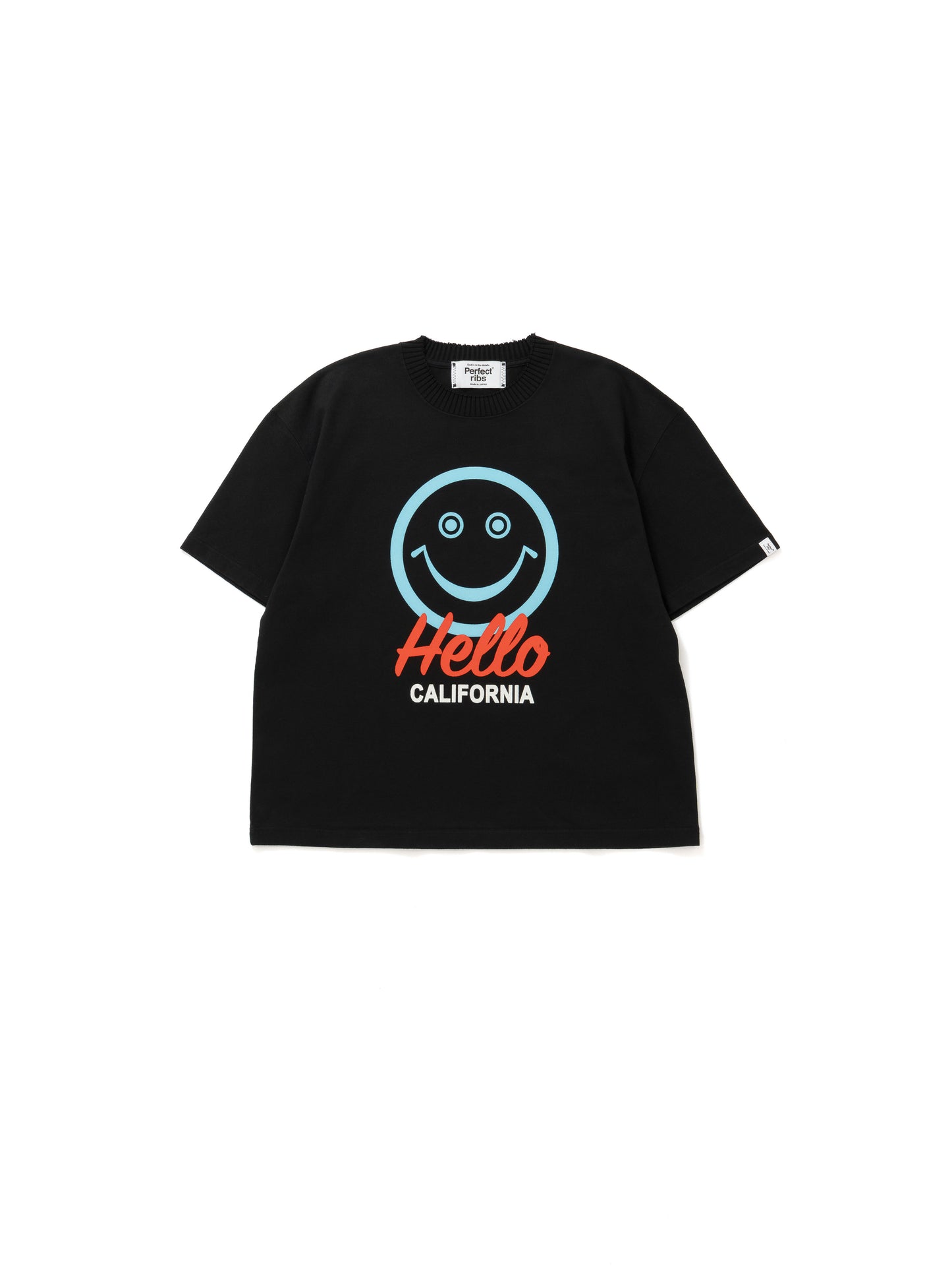 【Perfect ribs®︎×A LOVE MOVEMENT】Helllo CALFOLNIA / Basic Short Sleeve T Shirts / Black(ベーシックショートスリーブティーシャツ/ブラック)