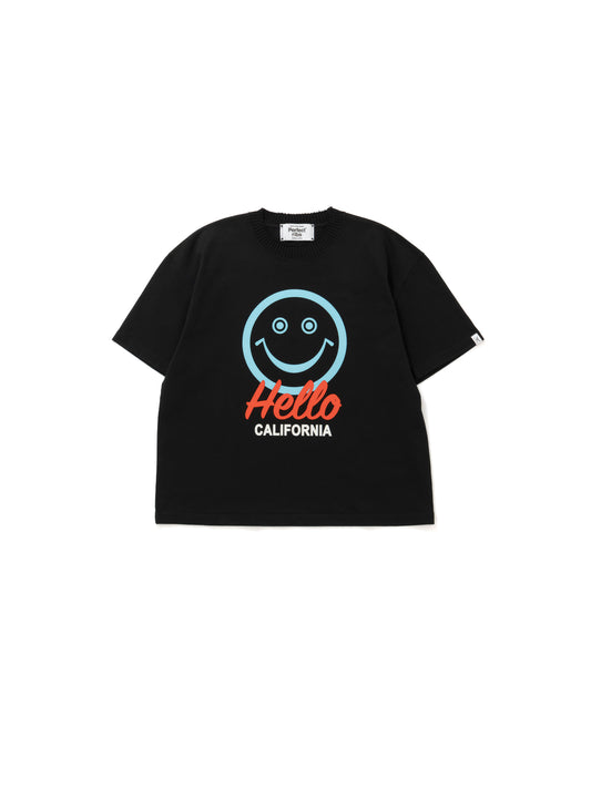 【Perfect ribs®︎×A LOVE MOVEMENT】Helllo CALFOLNIA / Basic Short Sleeve T Shirts / Black(ベーシックショートスリーブティーシャツ/ブラック)