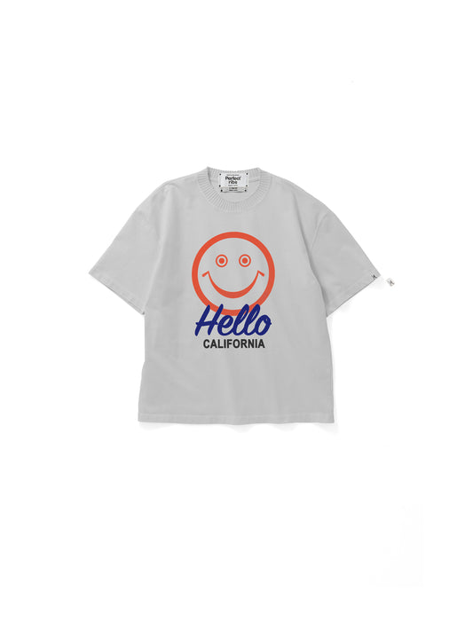 【Perfect ribs®︎×A LOVE MOVEMENT】Helllo CALFOLNIA / Basic Short Sleeve T Shirts / Gray(ベーシックショートスリーブティーシャツ/グレー)