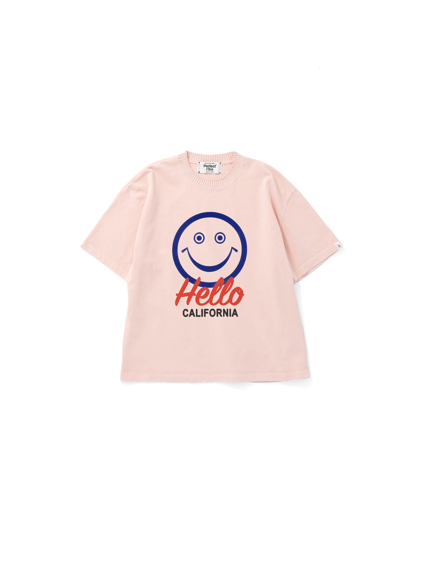 【Perfect ribs®︎×A LOVE MOVEMENT】Helllo CALFOLNIA / Basic Short Sleeve T Shirts / Pink(ベーシックショートスリーブティーシャツ/ピンク)