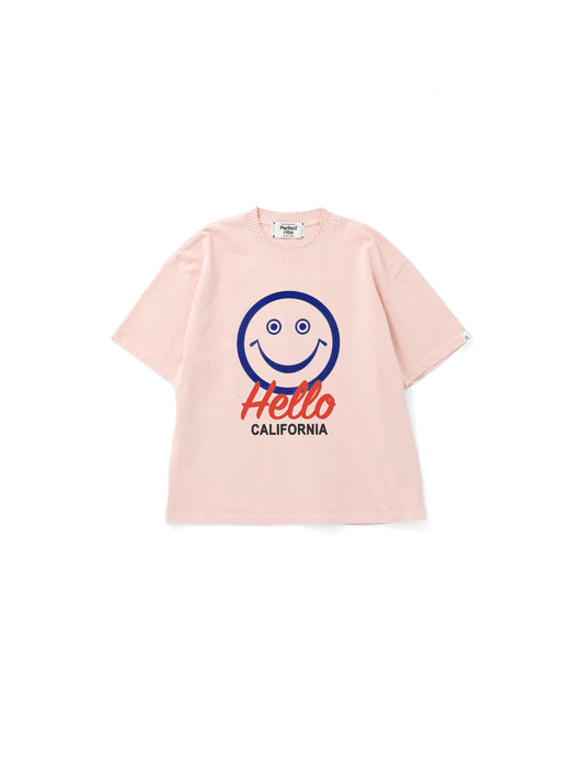 【Perfect ribs®︎×A LOVE MOVEMENT】Helllo CALFOLNIA / Basic Short Sleeve T Shirts / Pink(ベーシックショートスリーブティーシャツ/ピンク)