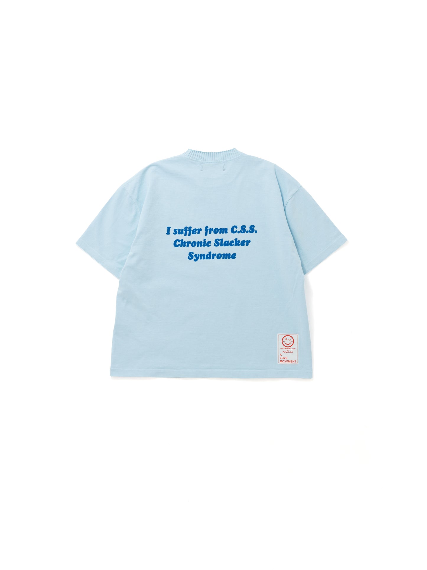 【Perfect ribs®︎×A LOVE MOVEMENT】No,No / Basic Short Sleeve T Shirts / Sax(ベーシックショートスリーブティーシャツ/サックス)