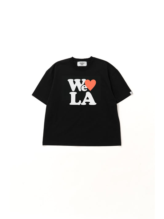 【Perfect ribs®︎×A LOVE MOVEMENT】W♥ LA / Basic Short Sleeve T Shirts / Black(ベーシックショートスリーブティーシャツ/ブラック)
