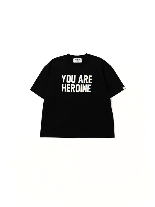 【Perfect ribs®︎×A LOVE MOVEMENT】YOU ARE HEROINE / Basic Short Sleeve T Shirts / Black(ベーシックショートスリーブティーシャツ/ブラック)