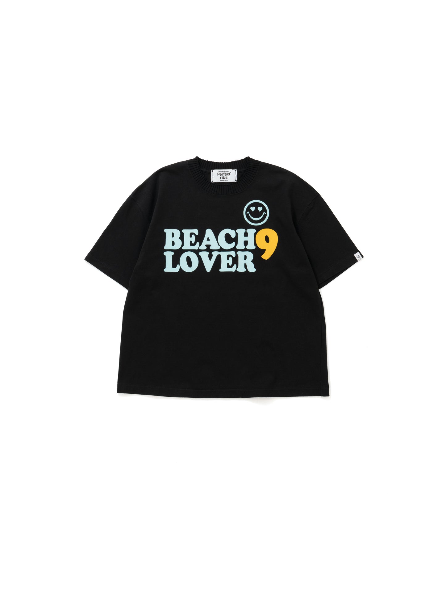 【Perfect ribs®︎×A LOVE MOVEMENT】BEACH 9 / Basic Short Sleeve T Shirts / Black(ベーシックショートスリーブティーシャツ/ブラック)