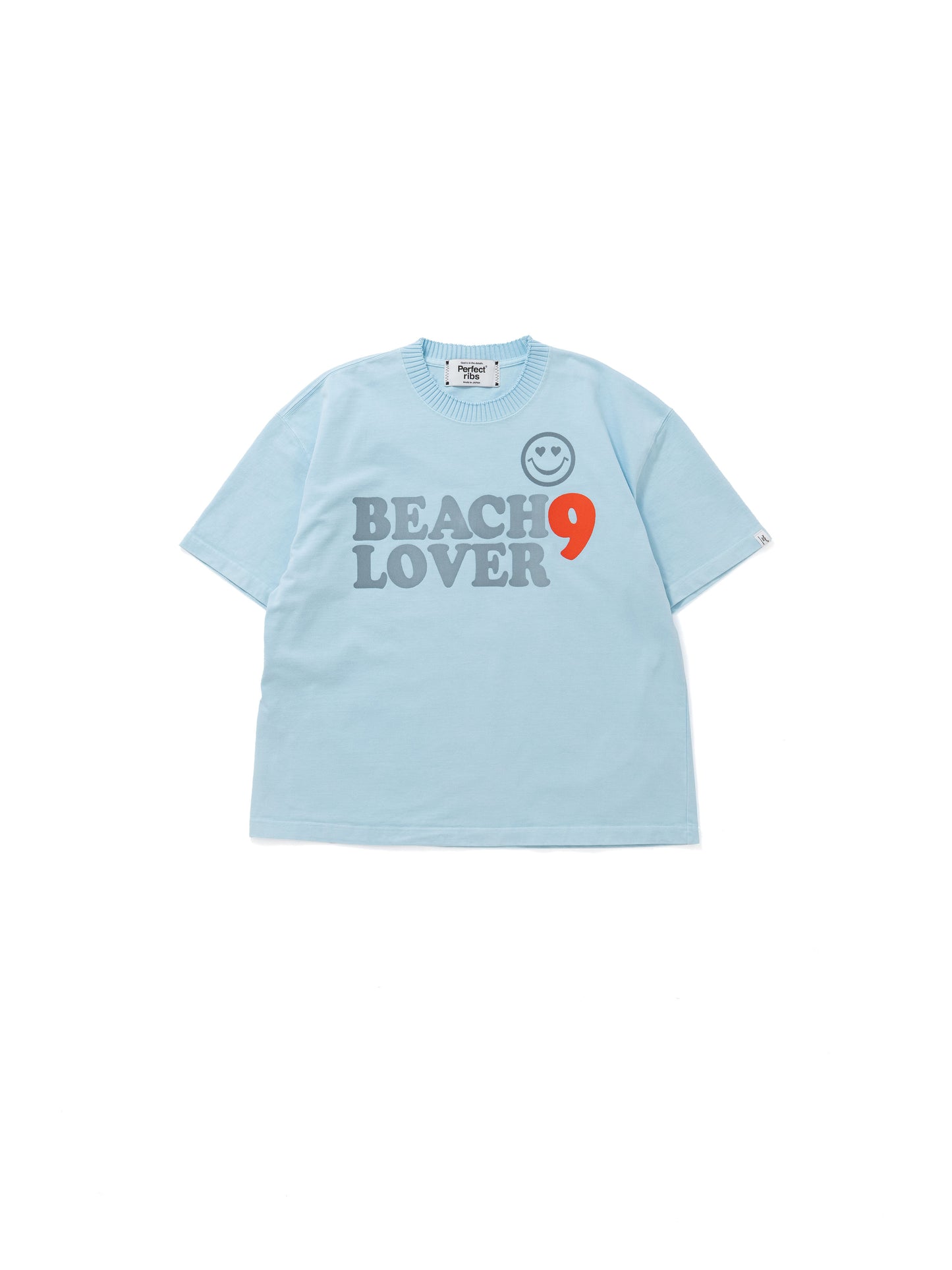 【Perfect ribs®︎×A LOVE MOVEMENT】BEACH 9 / Basic Short Sleeve T Shirts / Sax(ベーシックショートスリーブティーシャツ/サックス)
